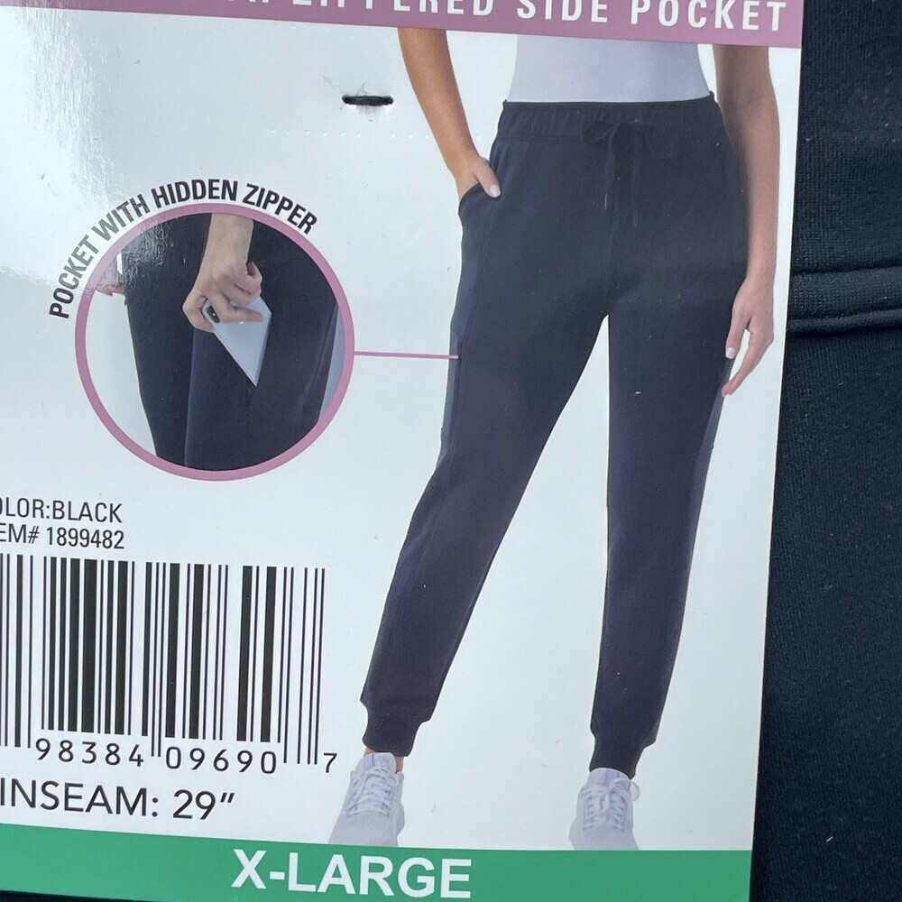 32 Degrees Women's XL Jogger Pants Black Polyester Blend H0207